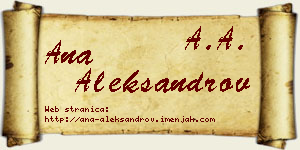Ana Aleksandrov vizit kartica